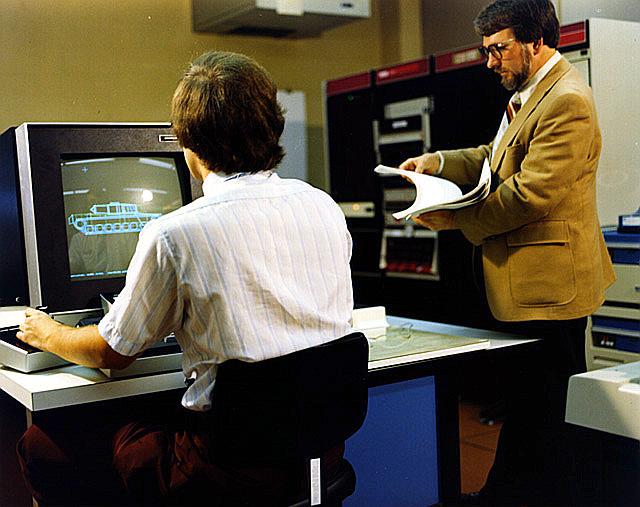 Developer working on BRL-CAD, circa 1980